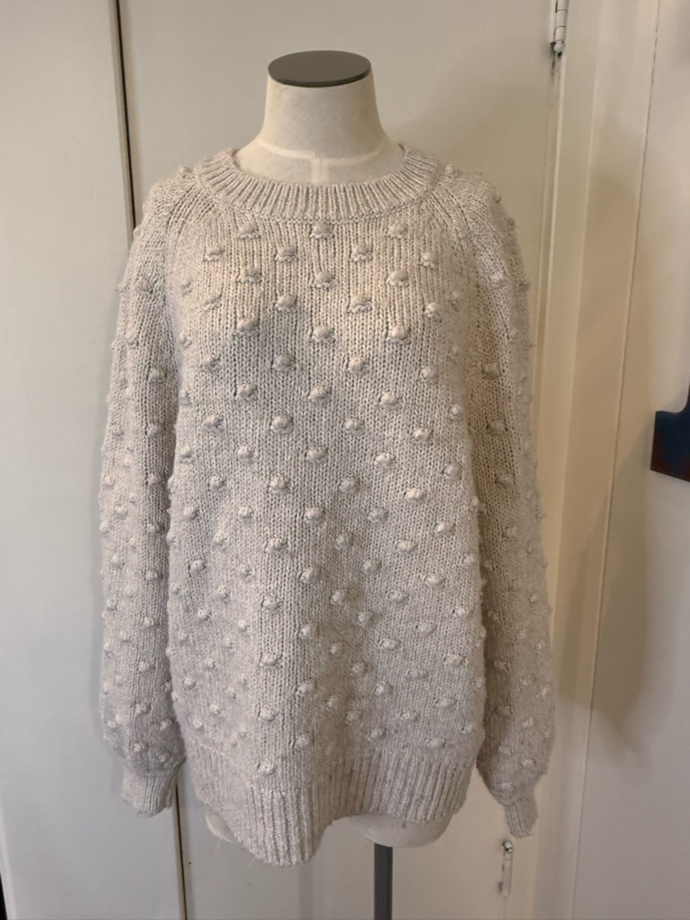 GAP Oatmeal Bobble Knit Crewneck Sweater Sz XL Tall